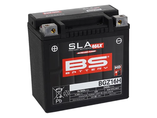 BGZ16H Аккумулятор BS SLA MX, 12В, 16 Ач, 240 А 150х88х145, прямая (+/-), (YTX14H) 300931 BS Battery