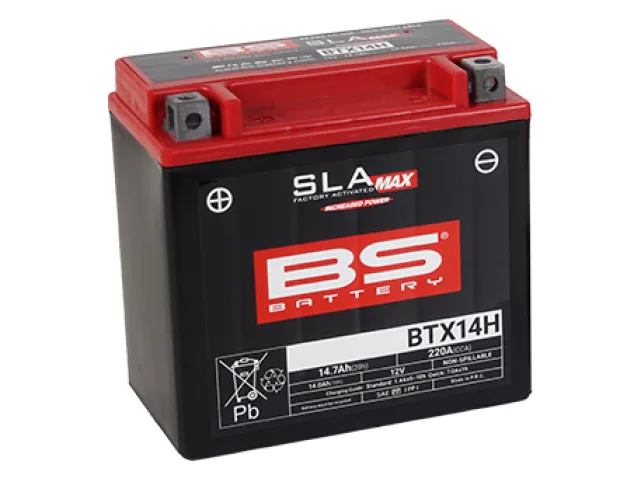 BTX14H (FA) Аккумулятор BS SLA MAX, 12В, 14 Ач 220 A  150x87x145, прямая ( +/- ), (YTX14H) NEW-BMW 300887 BS Battery