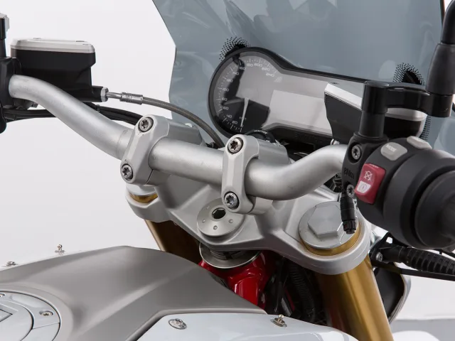 Проставки руля 35мм наклонные серебро (ERGO+) R1200R LC, R1250R, R1200RS LC, R1250RS 31000-301 Wunderlich, фото 5