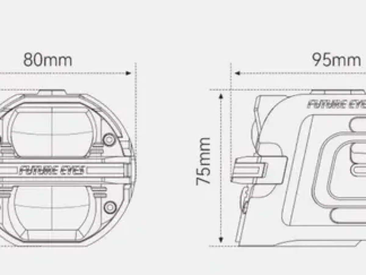 Противотуманные фары X80 120W 80мм желтый + белый IP67 (проводная кнопка) GFSX800626B07099 FUTURE EYES, фото 5