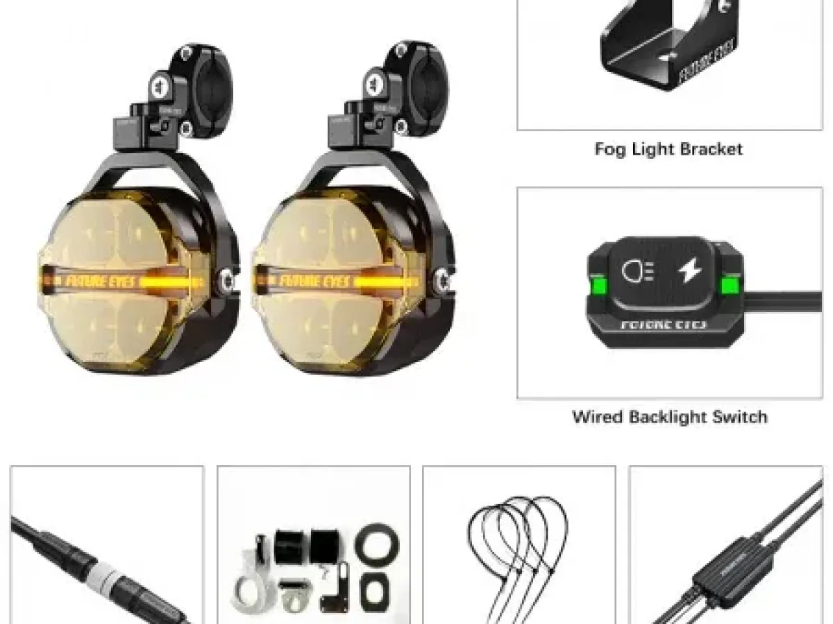 Противотуманные фары X100 180W 115мм желтый + белый IP67 (проводная кнопка) GFSX1000226A00948 FUTURE EYES, фото 2