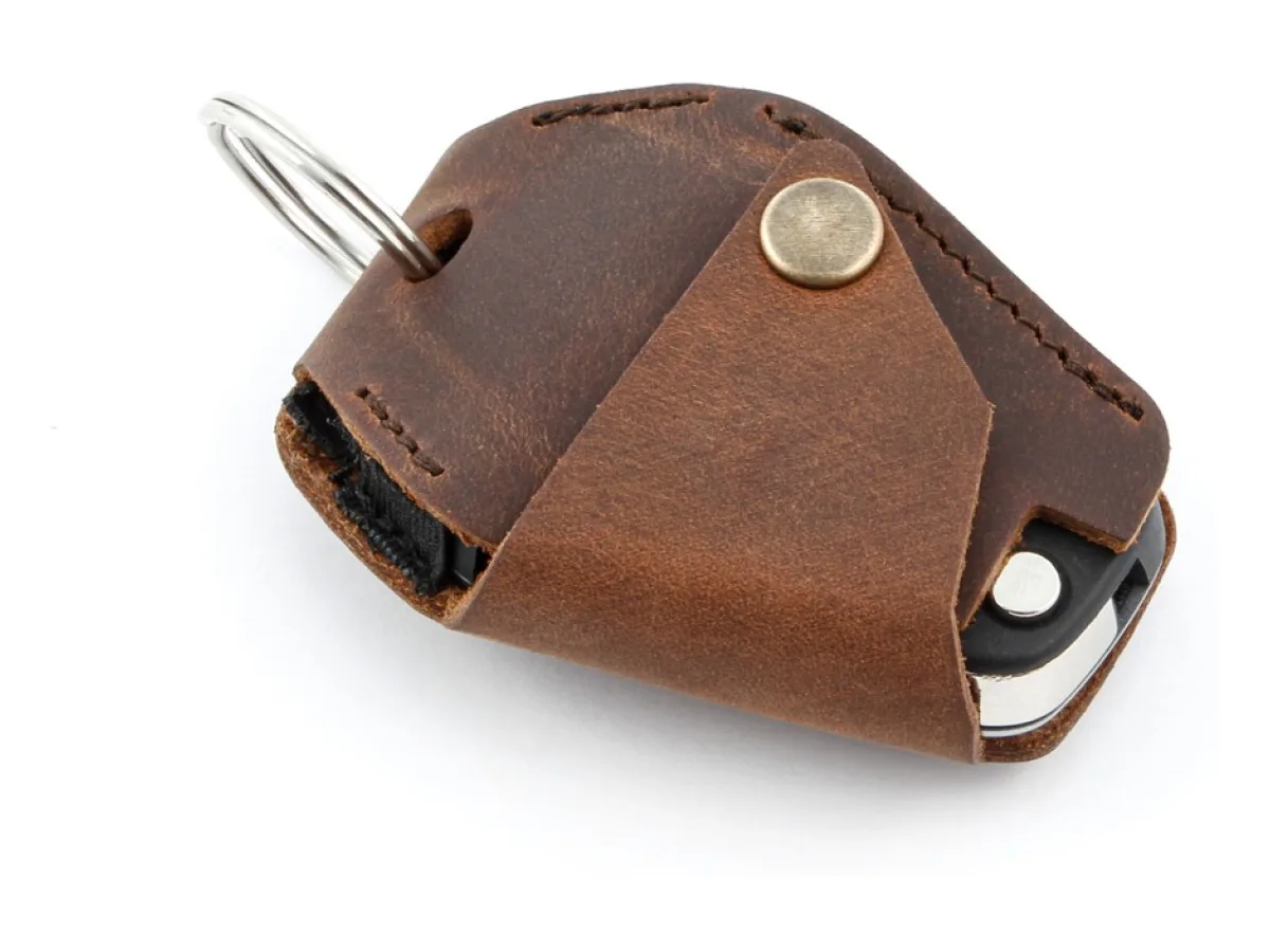 Чехол для Key Less пульта нового образца (коричневая кожа) Keyless Ride Leather Key Pouch - Genuine leather - brown, фото 4