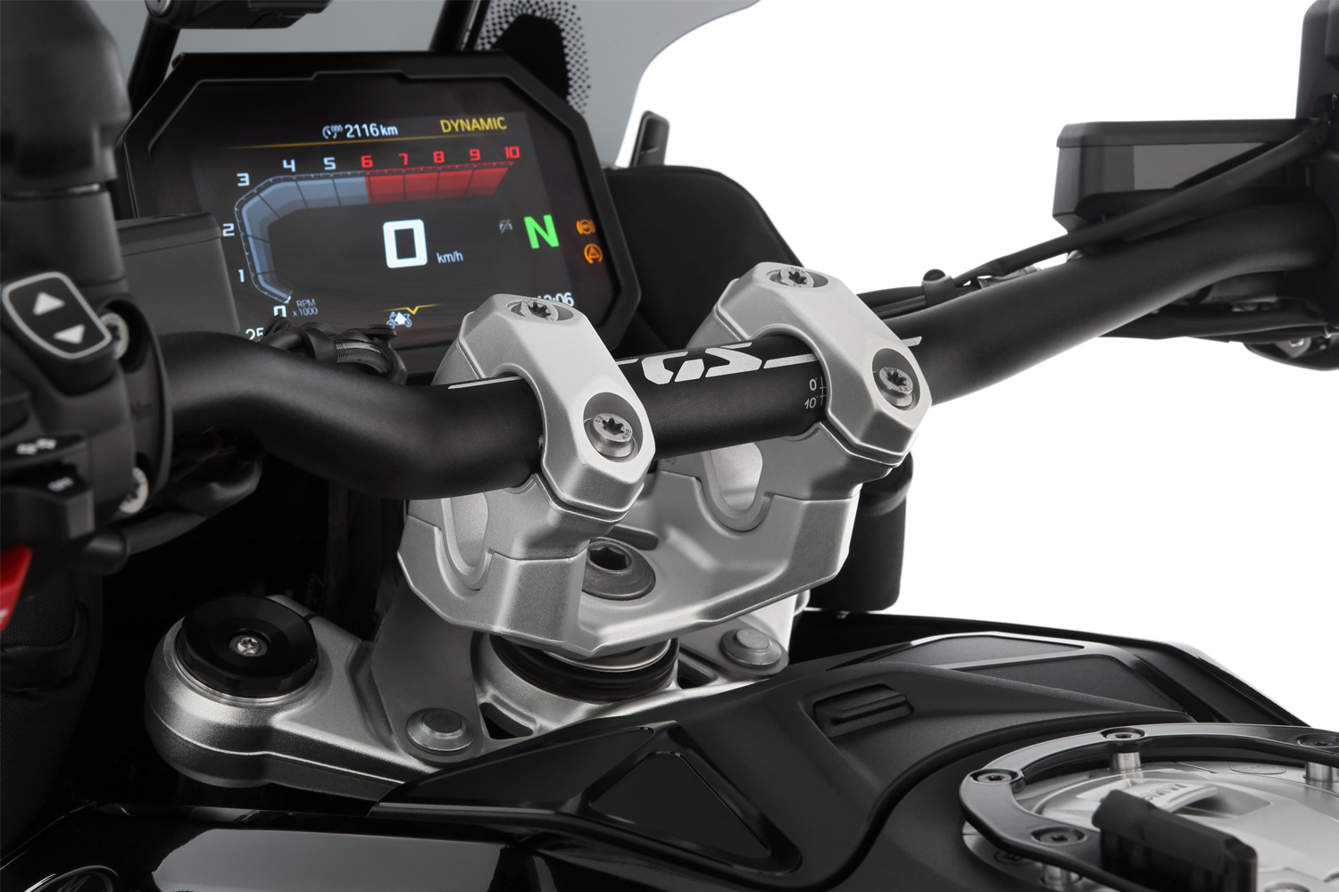 Проставки руля 38мм наклонные серебро (ERGO+) R1300GS(A), R1300RT